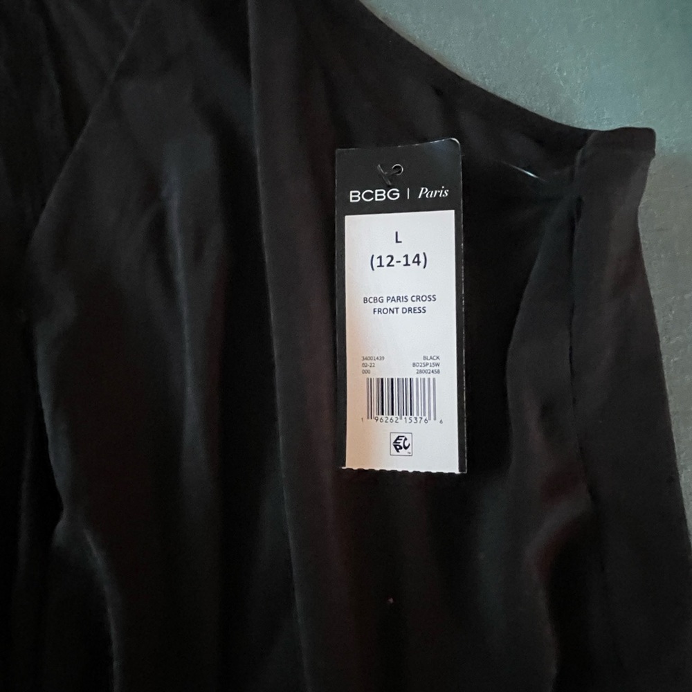 NWT BCBG black mid length spaghetti strap dress - Picture 6 of 10